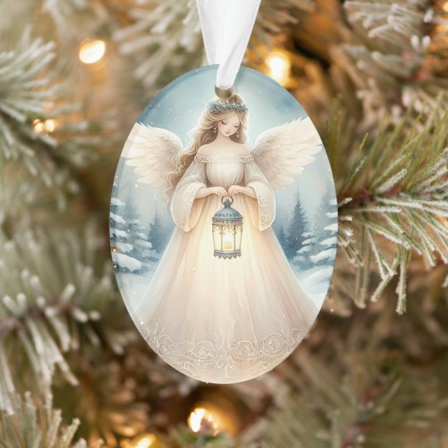 Celestial Winter Angel Lantern of Hope Ornament (Tree)