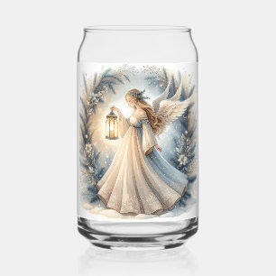 Celestial Winter Angel Lantern of Peace Can Glass