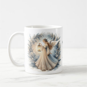 Celestial Winter Angel Lantern of Peace Coffee Mug