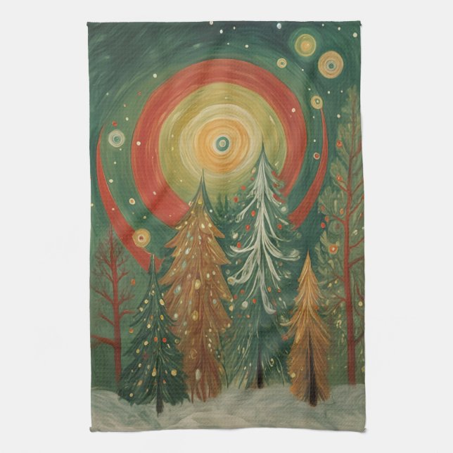 Celestial Winter Grove Kitchen Towel (Vertical)