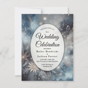 Celestial Winter Midnight Sparkle Invitation