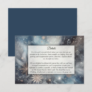 Celestial Winter Midnight Sparkle Wedding Enclosure Card
