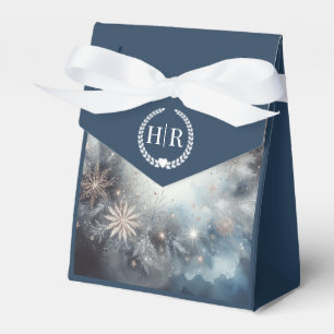 Celestial Winter Midnight Sparkle Wedding Favor Box