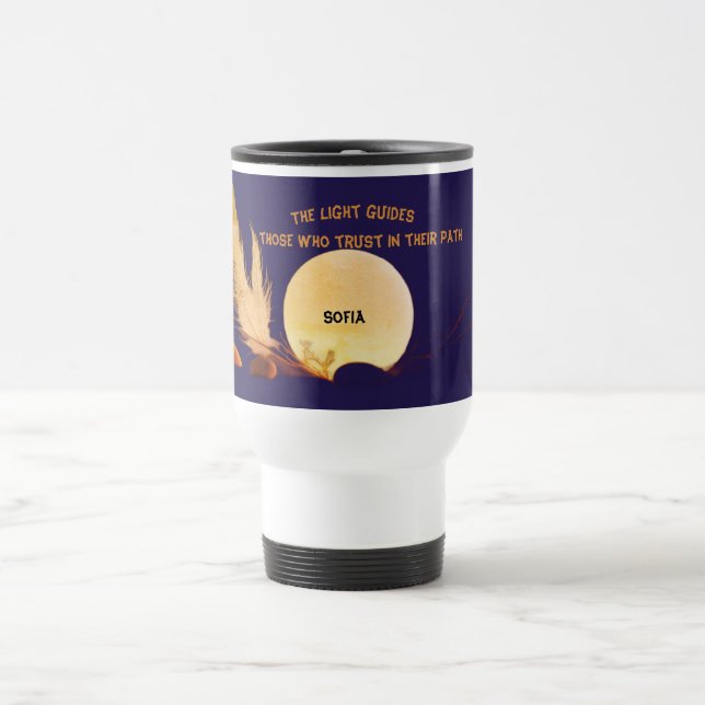 Celestial Wisdom Blue Travel Mug (Center)