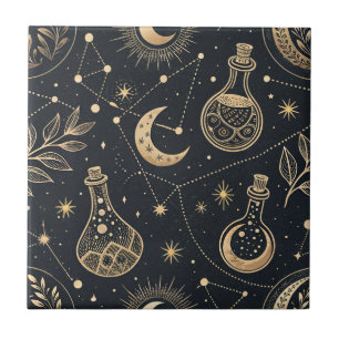 Celestial Witchcraft - Gold Moon, Potion Bottles Tile