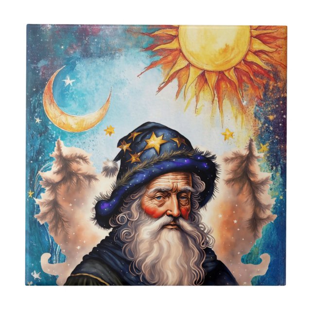 Celestial Wizard Sun and Moon Tile (Front)