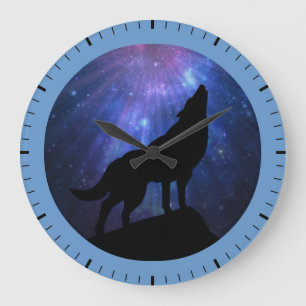 Celestial Wolf Large Clock