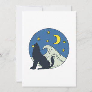 Celestial Wolf Mystical Art  Invitation
