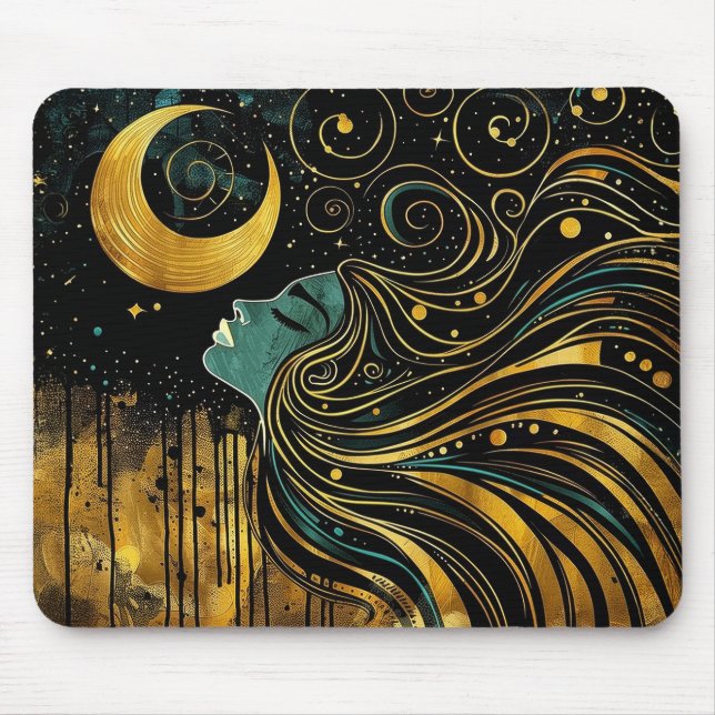 Celestial Woman Art Nouveau #2 Mouse Pad (Front)