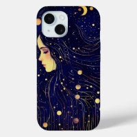 Celestial Woman Goddess Moon Stars Sky