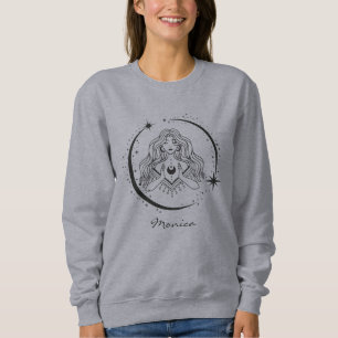 Celestial woman,moon stars,boho,elegant astronomy sweatshirt