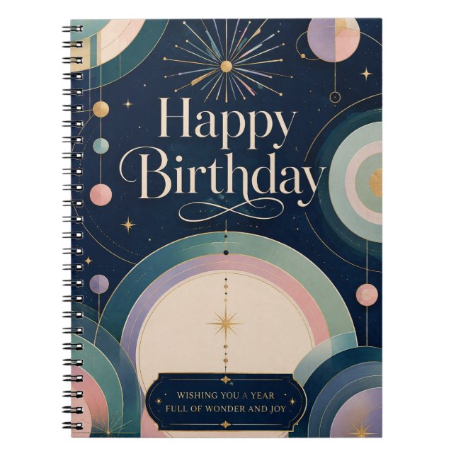 Celestial Wonder Birthday Greeting Notebook (Front)