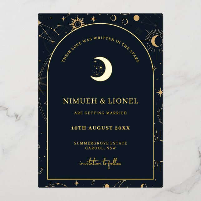 Celestial Written in the stars Save the Date  Foil (Front)
