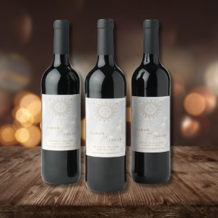 Celestial Written in the Stars Wedding Wine Label