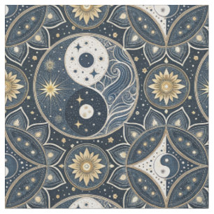 Celestial Yin Yang Mandala Design Pattern Art Fabric