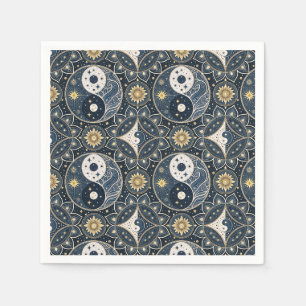 Celestial Yin Yang Mandala Design Pattern Art Napkin