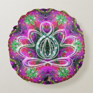 Celestial Zen Lotus Round Pillow