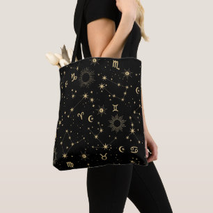 Celestial Zodiac All-Over Print Tote Bag