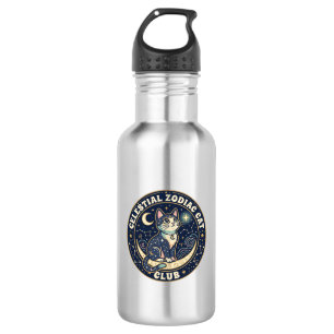 Celestial Zodiac Cat Cute Cat T-Shirt Design - Cel 532 Ml Water Bottle
