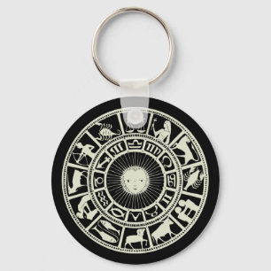 Celestial Zodiac Wheel Keychain