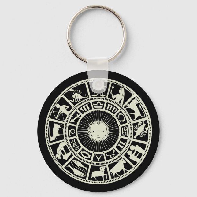Celestial Zodiac Wheel Keychain (Front)