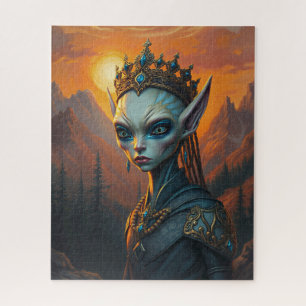 Celestialara Alien Elven Queen - Dark Fantasy Jigsaw Puzzle