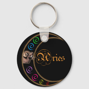 Celestrial Moon Aries Keychain