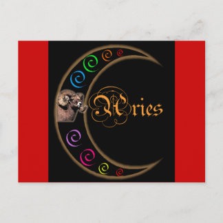 Celestrial Moon Aries Postcard