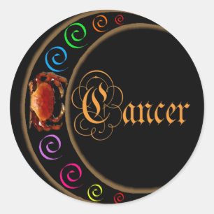Celestrial Moons Zodiac Cancer Classic Round Sticker