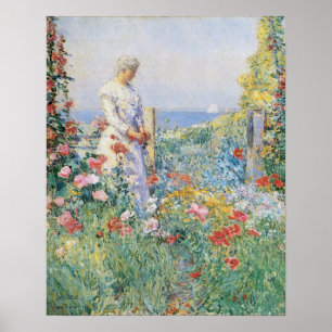 Celia Thaxter in Her Garden by Childe Hassam Poster