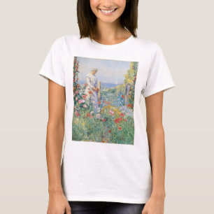 Celia Thaxter in Her Garden by Childe Hassam T-Shirt
