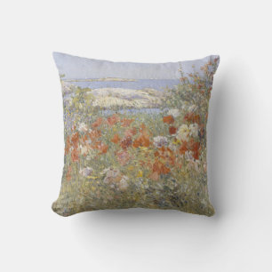 Celia Thaxter's Garden by Childe Hassam Throw Pillow