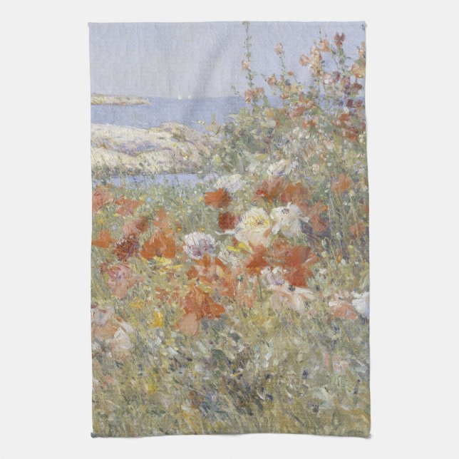 Celia Thaxter's Garden by Frederick Childe Hassam Kitchen Towel (Vertical)