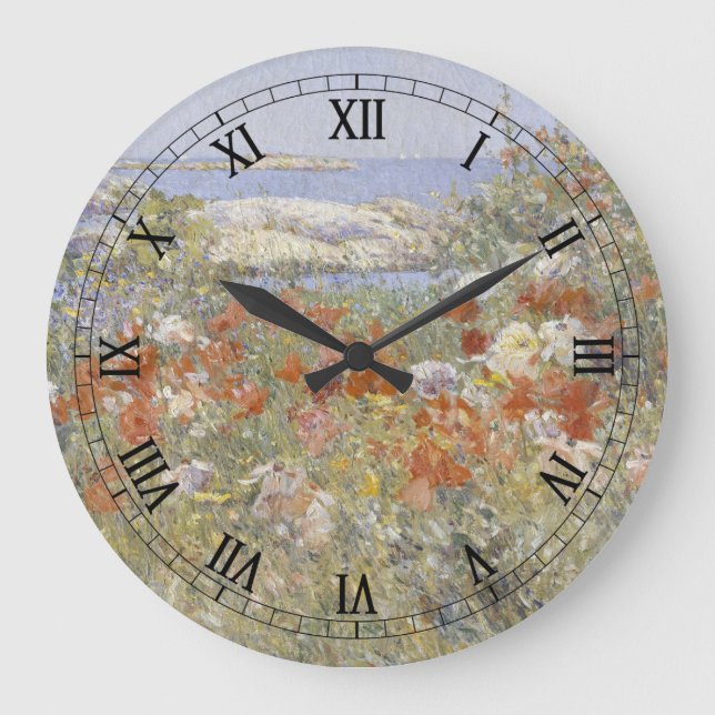 Celia Thaxter's Garden by Frederick Childe Hassam Large Clock (Front)