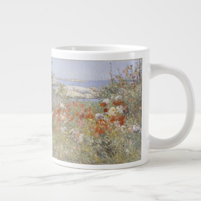 Celia Thaxter's Garden by Frederick Childe Hassam Large Coffee Mug (Right)