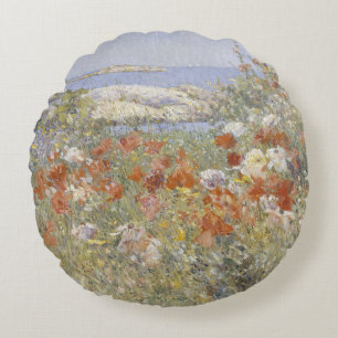 Celia Thaxter's Garden by Frederick Childe Hassam Round Pillow