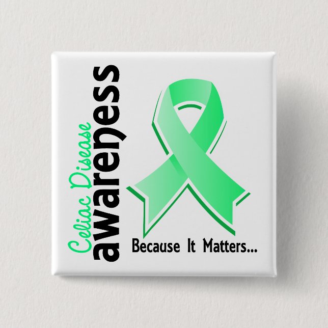 Celiac Disease Awareness 5 2 Inch Square Button (Front)