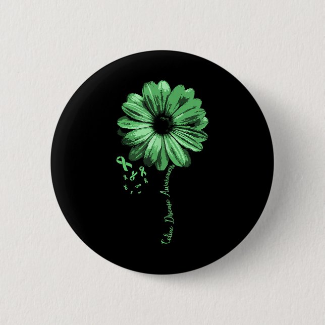 Celiac Disease Awareness Cluten Warrior Pretty Gif 2 Inch Round Button (Front)