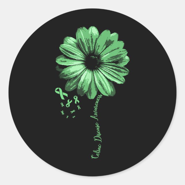 Celiac Disease Awareness Cluten Warrior Pretty Gif Classic Round Sticker (Front)