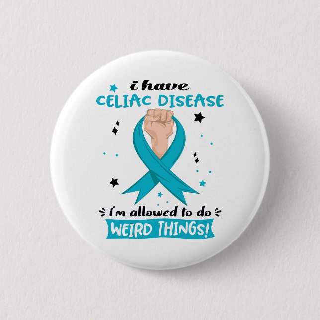 Celiac Disease Awareness Month Ribbon Gifts 2 Inch Round Button (Front)