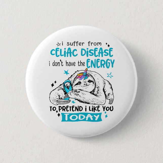 Celiac Disease Awareness Month Ribbon Gifts 2 Inch Round Button (Front)