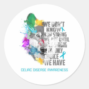 Celiac Disease Awareness Ribbon Support Gifts Classic Round Sticker