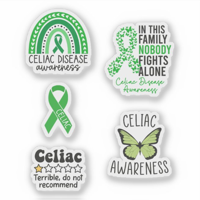 Celiac Disease Awareness Ribbon, Warrior & Fighter (Front)
