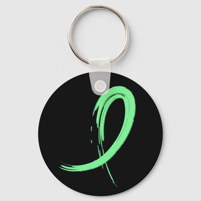 Celiac Disease Light Green Ribbon A4 Keychain (Front)