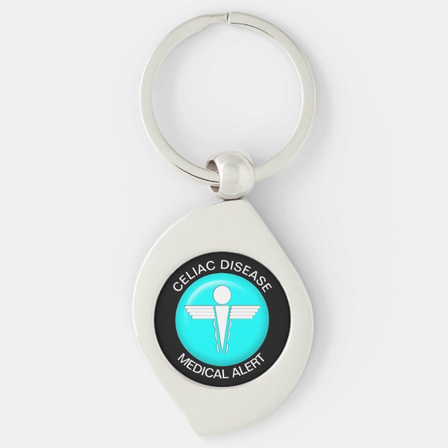CELIAC DISEASE Medical Alert Metal Keychain (Front)