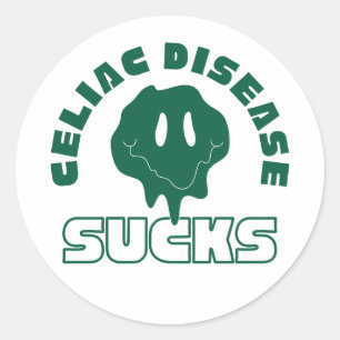 Celiac Disease Sucks Classic Round Sticker