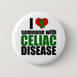 Celiac Disease Support Awareness Love Ribbon 2 Inch Round Button