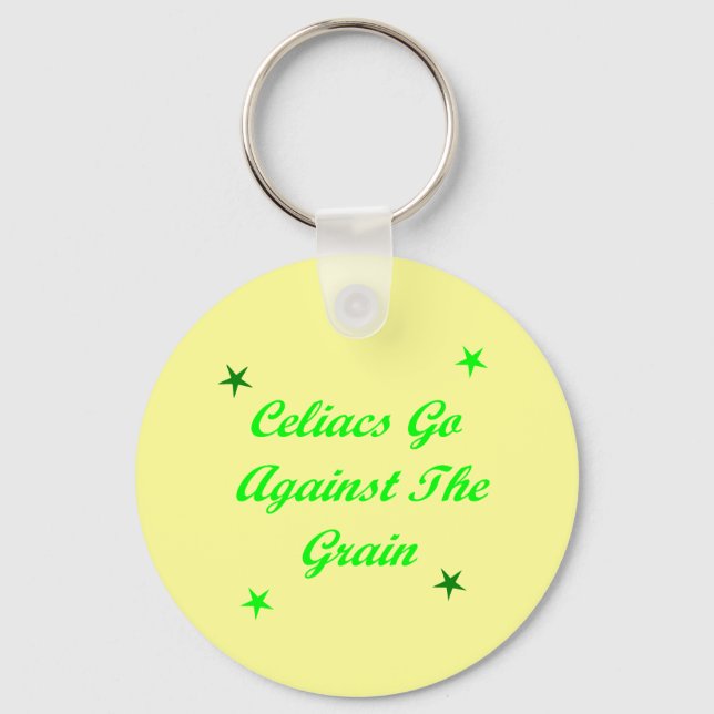 Celiacs Go Against The Grain Keychain (Front)