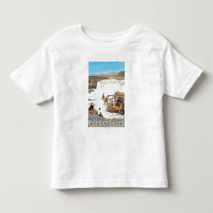 Celilo Falls Fishing Vintage Travel Poster Toddler T-shirt
