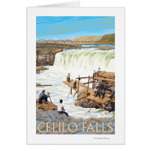 Celilo tombe affiche de Vintage voyage de pêche